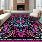 Vibrant Floral Mandala Pattern Rug