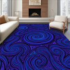 Dynamic Swirl Blue Purple Pattern Rug