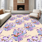 Pastel Swirl Floral Pattern Rug