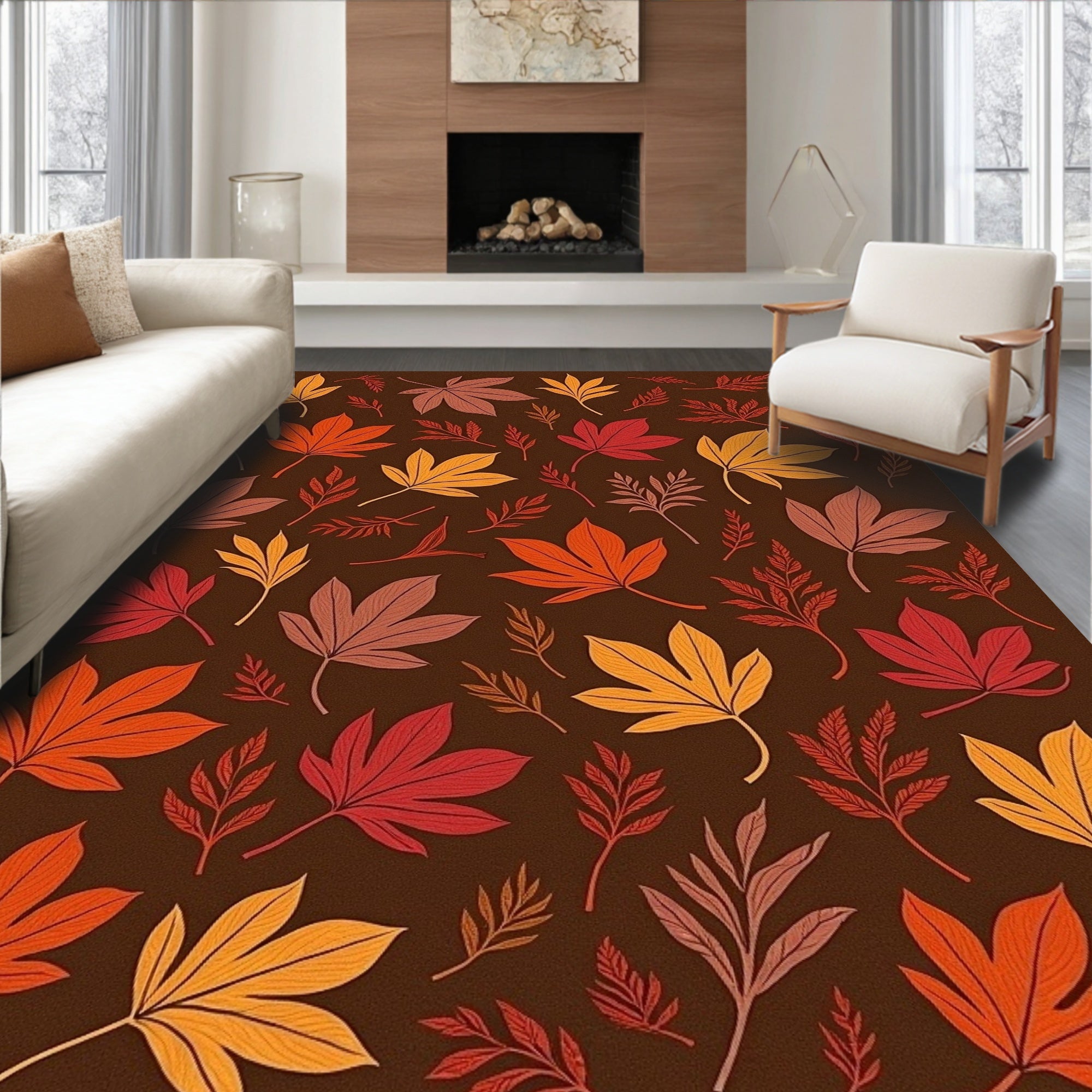 Autumn Leaves Pattern Rug