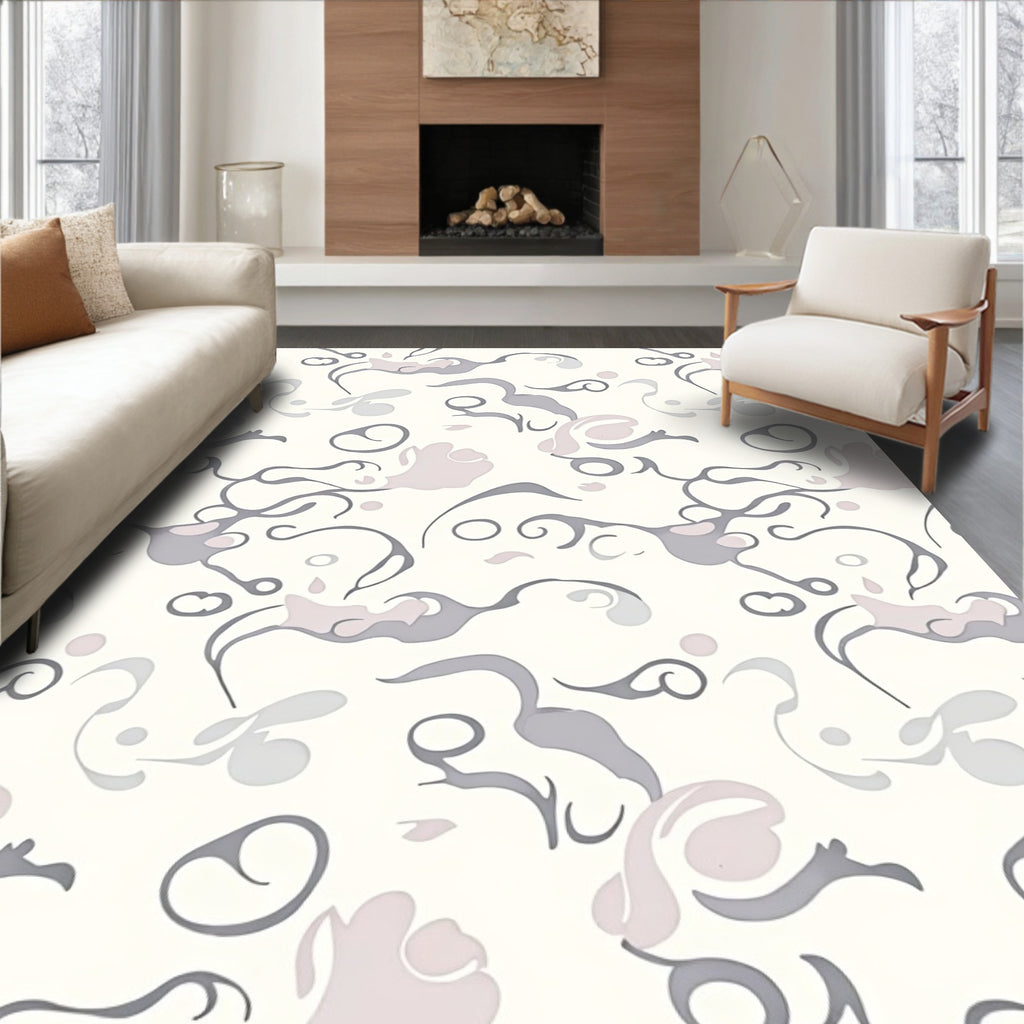 Abstract Swirls Gentle Color Pattern Rug