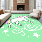 Whimsical Unicorn With Rainbow Mane Rug