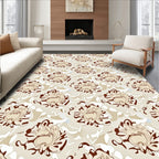 Brown Abstract Floral Pattern Design Rug