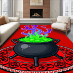 Spooky Cauldron With Swirling Smoke Rug