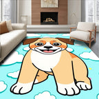 Cute Puppy Sky Clouds Rug