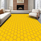 Golden Hexagon Geometric Design Rug