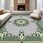 Elaborate Floral Frame Mandala Design Rug