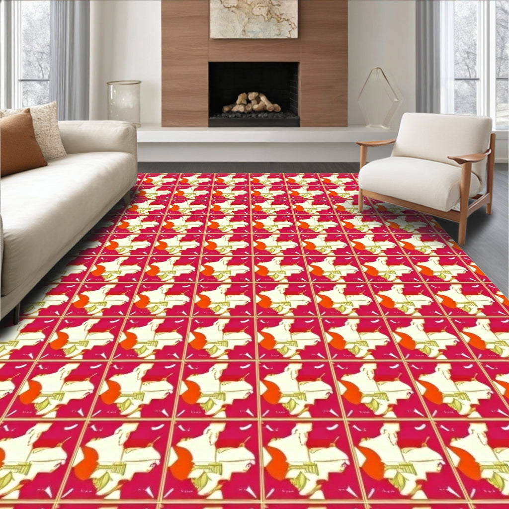 Vibrant Geometric Abstract Collage Rug