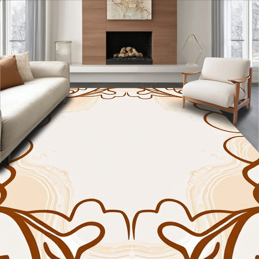 Elegant Swirls Natural Textures Rug