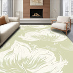 Pale Green Floral Impressionist Design Rug