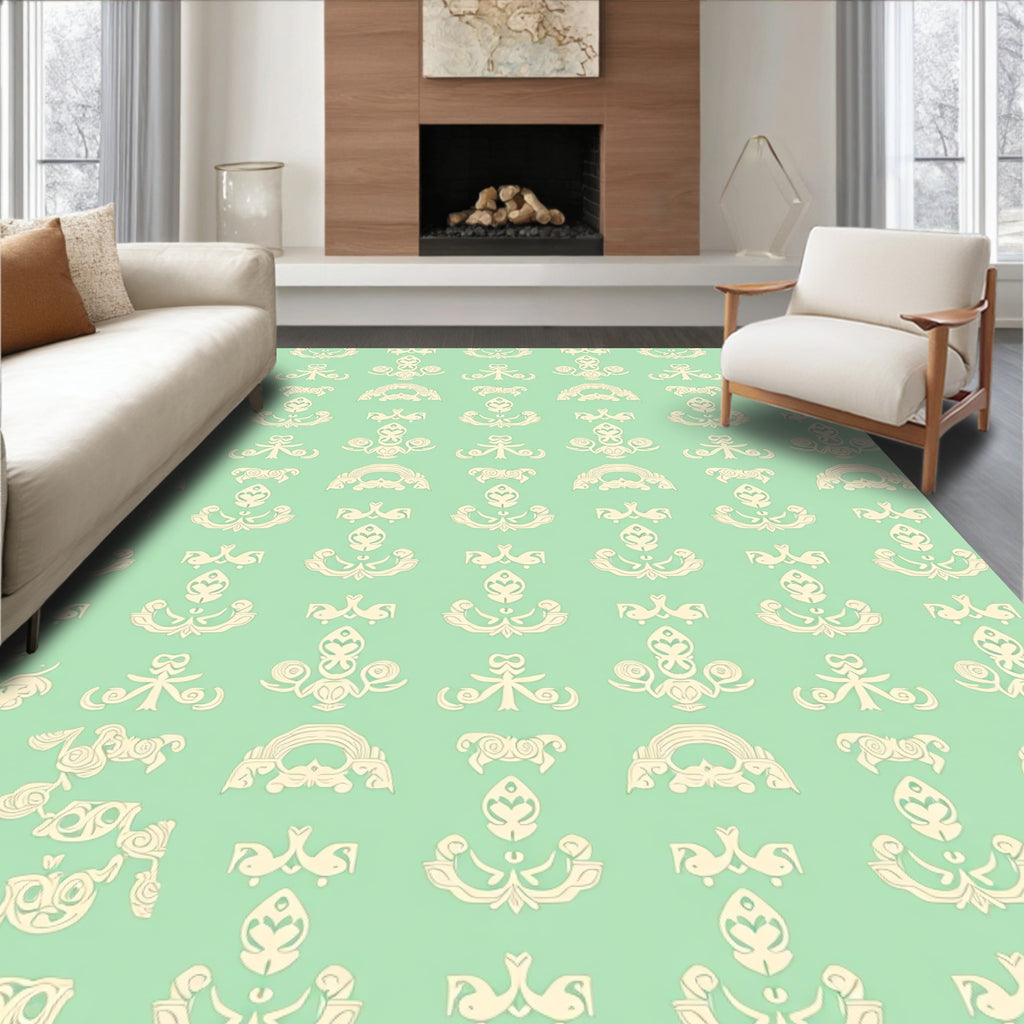Light Cream Vintage Filigree Pattern Rug