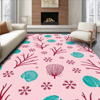 Coral Shell Snowflake Pattern Rug