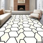 Geometric Hexagonal Outline Pattern Rug