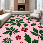 Festive Holly Berry Scatter Rug