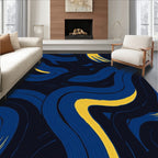 Blue Yellow Swirl Pattern Rug
