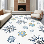 Sky Blue Floral Starburst Arrangement Rug