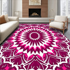 Vibrant Geometric Floral Mandala Pattern Rug
