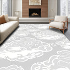 Whimsical White Cloud Patterned Ground Rug