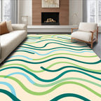 Abstract Wavy Line Pattern Rug