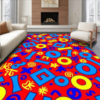 Bold Primary Shapes Letters Pattern Rug