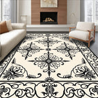 Classic Floral Scrollwork Detailed Pattern Rug