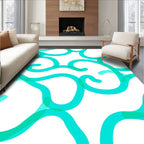Aqua Swirl Abstract Pattern Rug