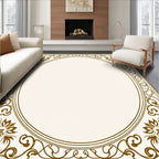 Ornate Gold Floral Scrollwork Rug
