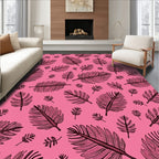 Pink Feather Pattern Design Rug