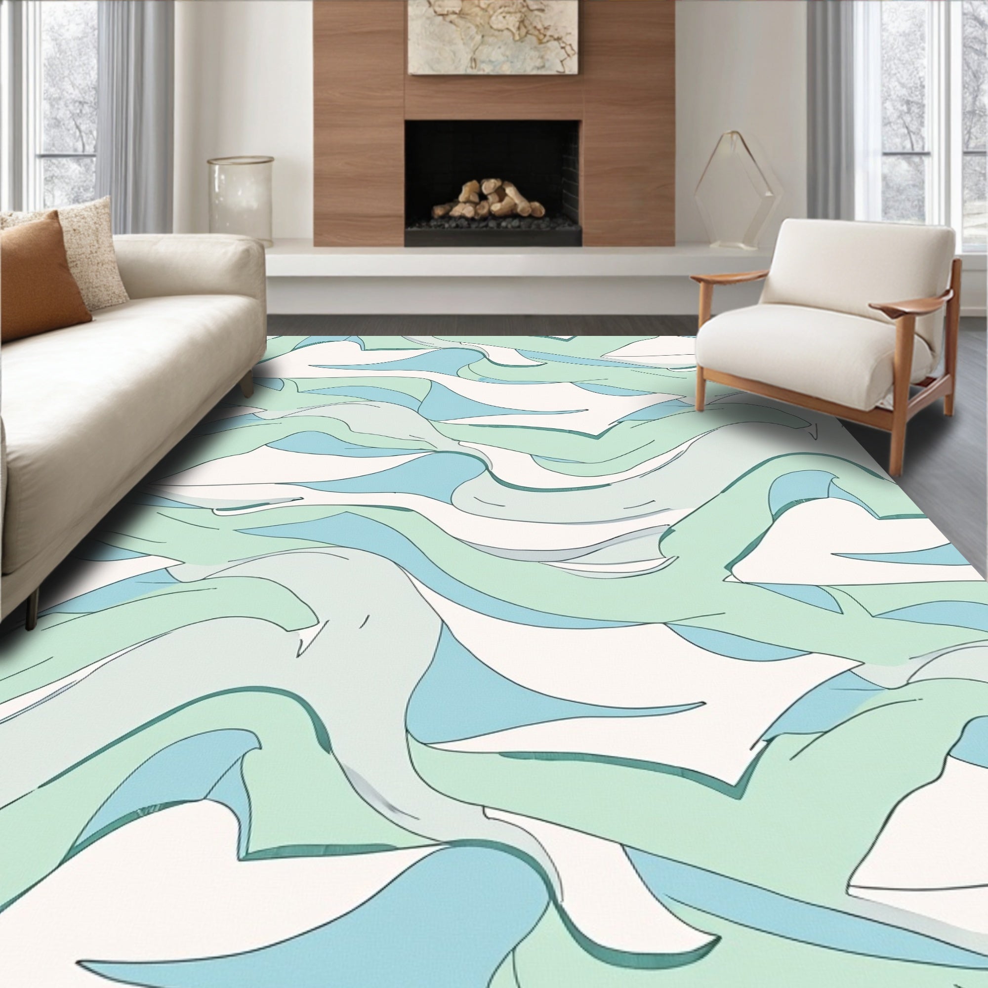 Organic Wave Flow Pattern Design Rug