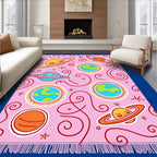 Whimsical Cosmic Planet Galaxy Swirls Rug
