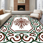 Ornate Snowflake Scrollwork Pattern Rug