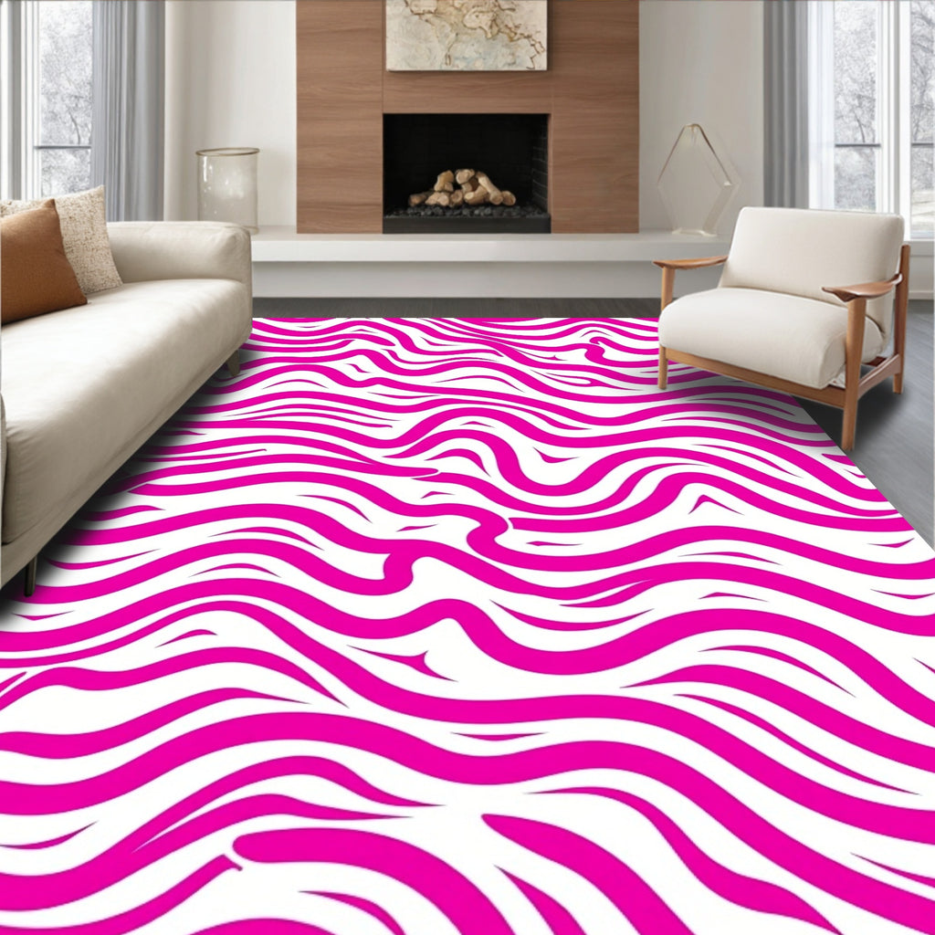 Hot Pink Swirl Pattern Rug