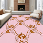Art Nouveau Floral Style Brown Design Rug