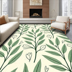 Green Foliage Botanical Pattern Design Rug