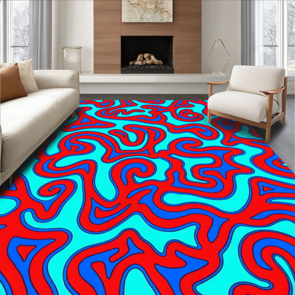 Bold Abstract Swirls Design Rug