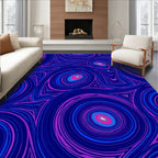 Abstract Swirls Blue Pink Pattern Rug