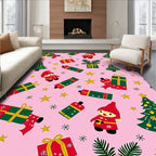 Whimsical Christmas Gnomes Gifts Pattern Rug