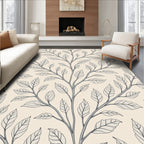 Elegant Botanical Branch Pattern Design Rug