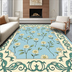Floral Vines With Daisy Pattern Rug