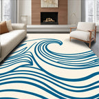 Ocean Wave Outline Print Rug