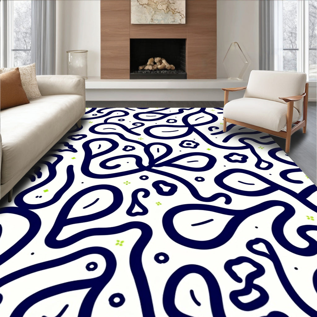 Abstract Organic Contour Design Rug