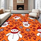 Festive Snowmen Snowflake Pattern Rug