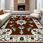 Ornate Floral Pattern Vintage Style Rug