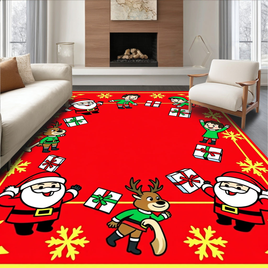 Christmas Characters Gifts Festive Pattern Rug