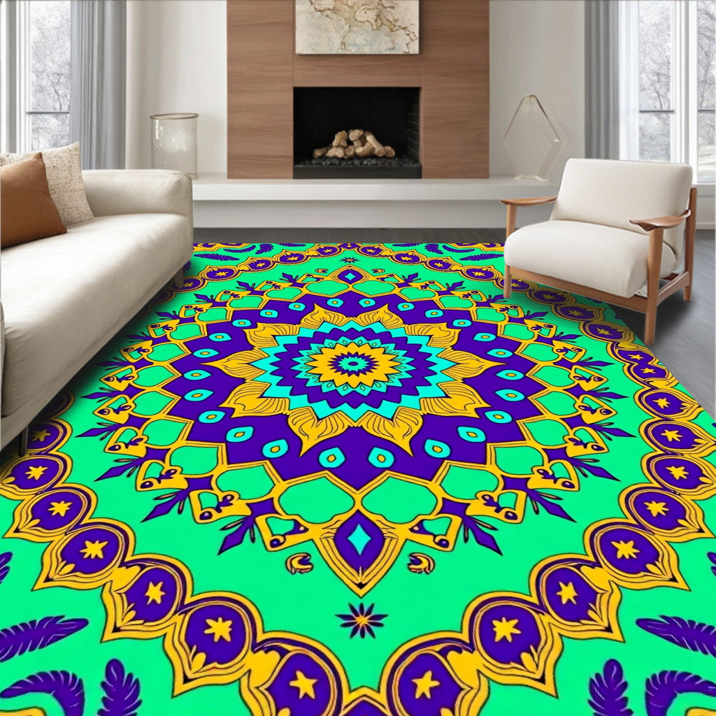 Vibrant Mandala Pattern Rug