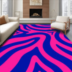Vibrant Pink Blue Swirl Pattern Rug