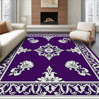 Rich Purple floral Filigree Pattern Rug