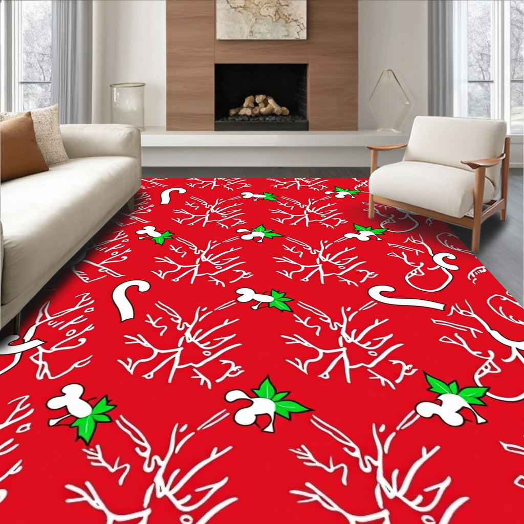 Whimsical Holiday Pattern Design Rug