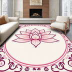 Pink Lotus Floral Border Design Rug