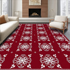 Ornate Red Floral Motif Pattern Rug
